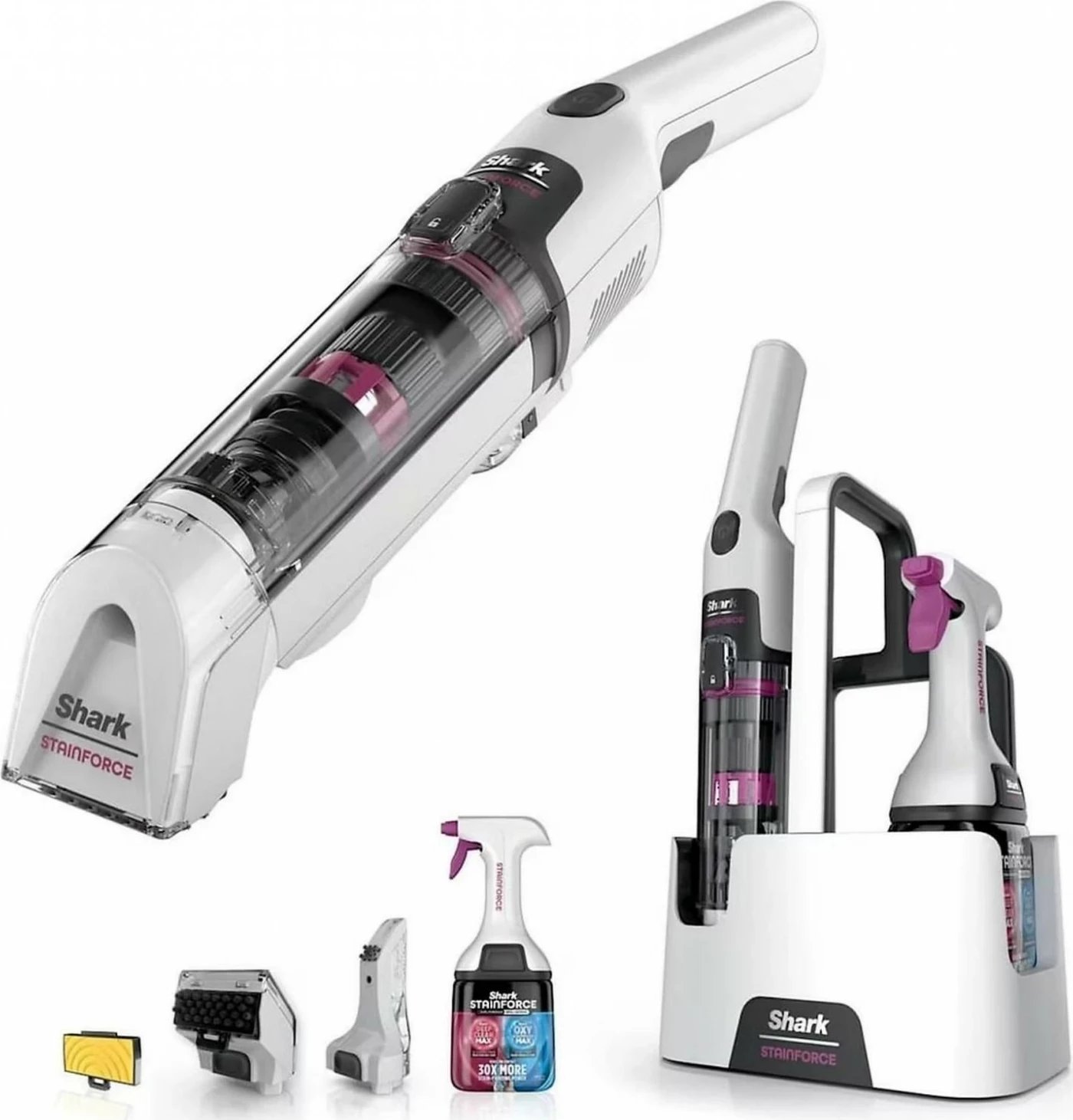 Pastrues me bateri Shark StainForce HX100EUT, i bardhë