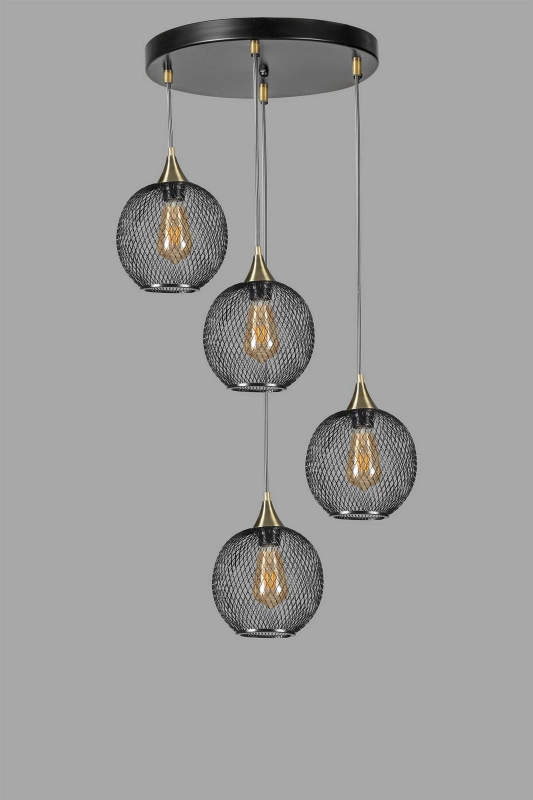 Llambë tavani Opviq Jupiter 8721-4, metalike, e zezë