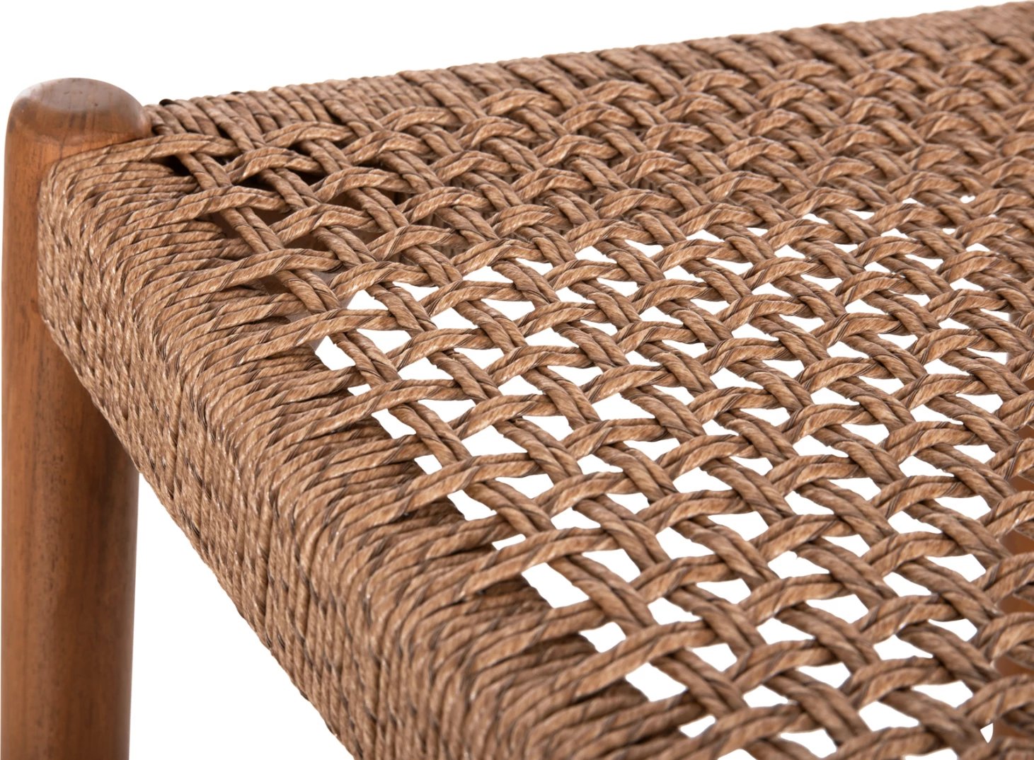 Karrige për bar ROSCO FH6134.01 dru teak ngjyrë arre-VIRO litar ngjyrë kafe 47x52x100H cm