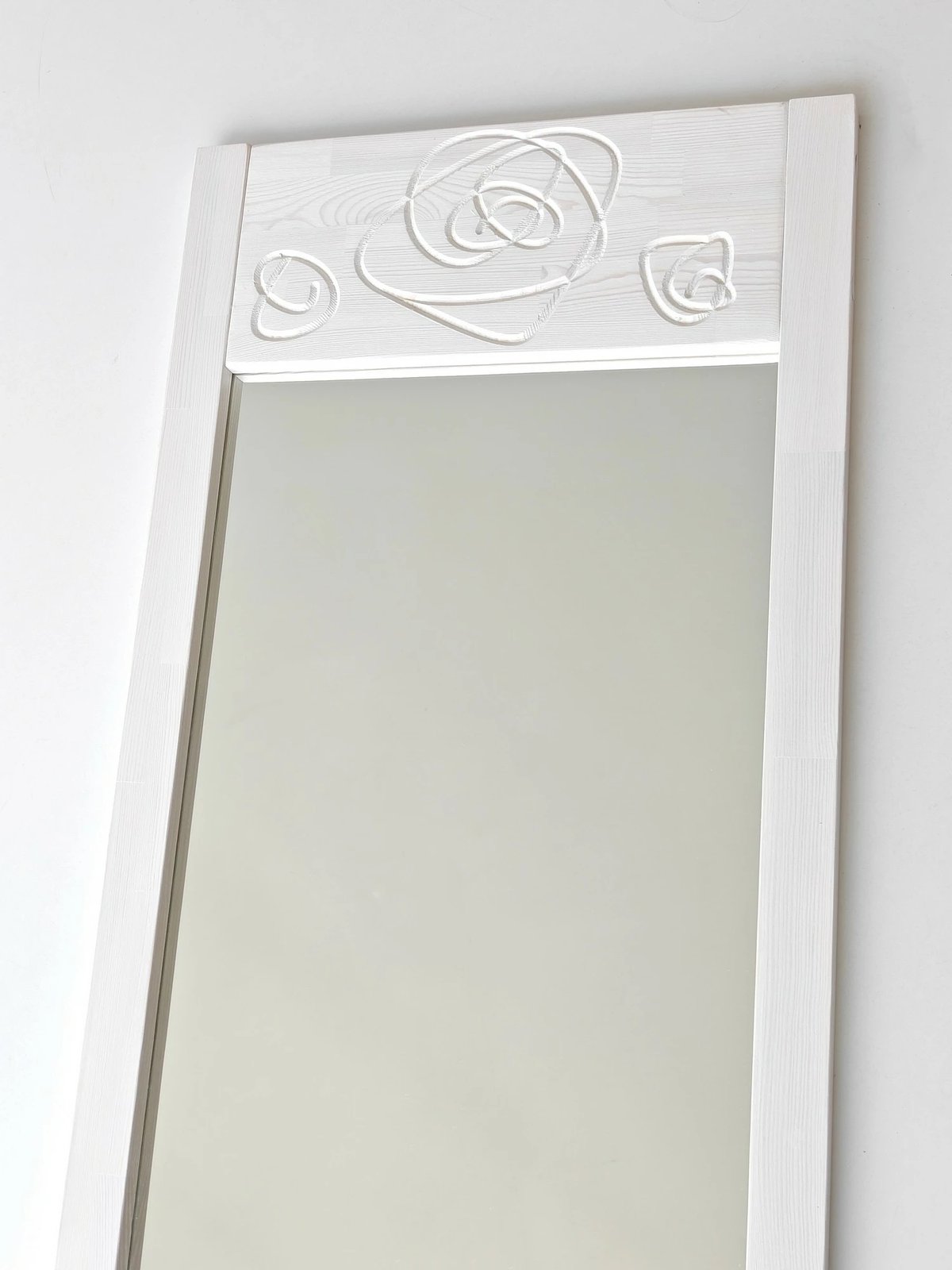 Pasqyrë e gjatë Cheval, dekor trëndafili, e bardhë, Skye Decor