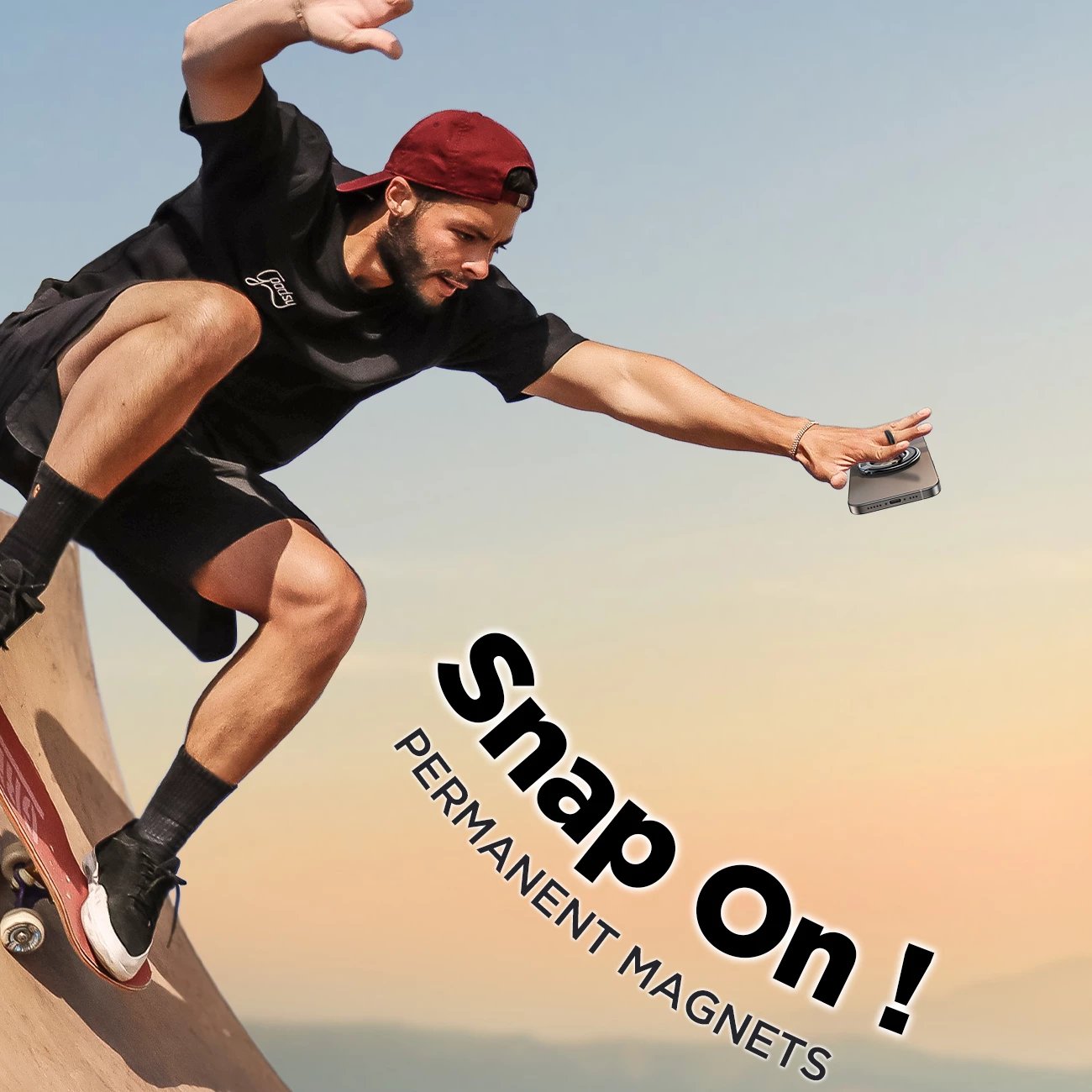 mbajtës magnetik MagSafe për celular Joyroom JR-ZS383, unazë gishtit, kompatibilitet iPhone 12–15 dhe telefona 4.7–7", shndërrohet në qëndrim, i zi