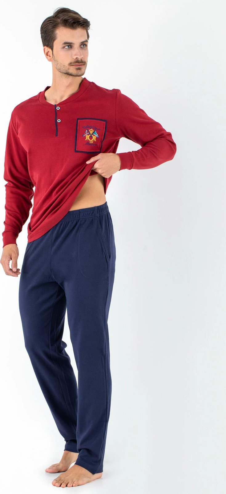 Pizhama për burra Jumeon, 256-020530, ngjyrë e kuqe e errët (Claret Red)