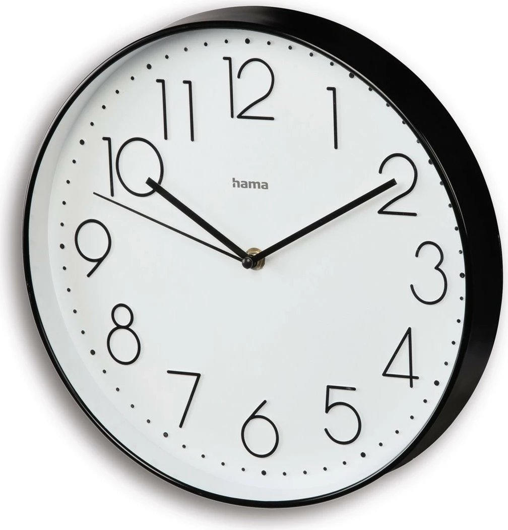 Orë muri Hama Corsica 185873, analoge, 30 cm, e bardhë/zezë