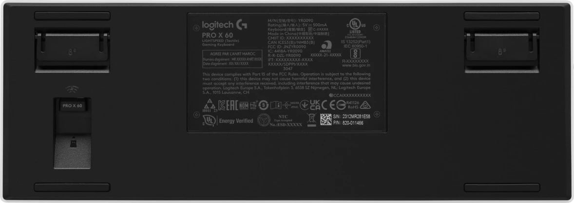Tastierë mekanike Logitech G 920-011930, RGB LED, Wireless & USB, 60%, e bardhë