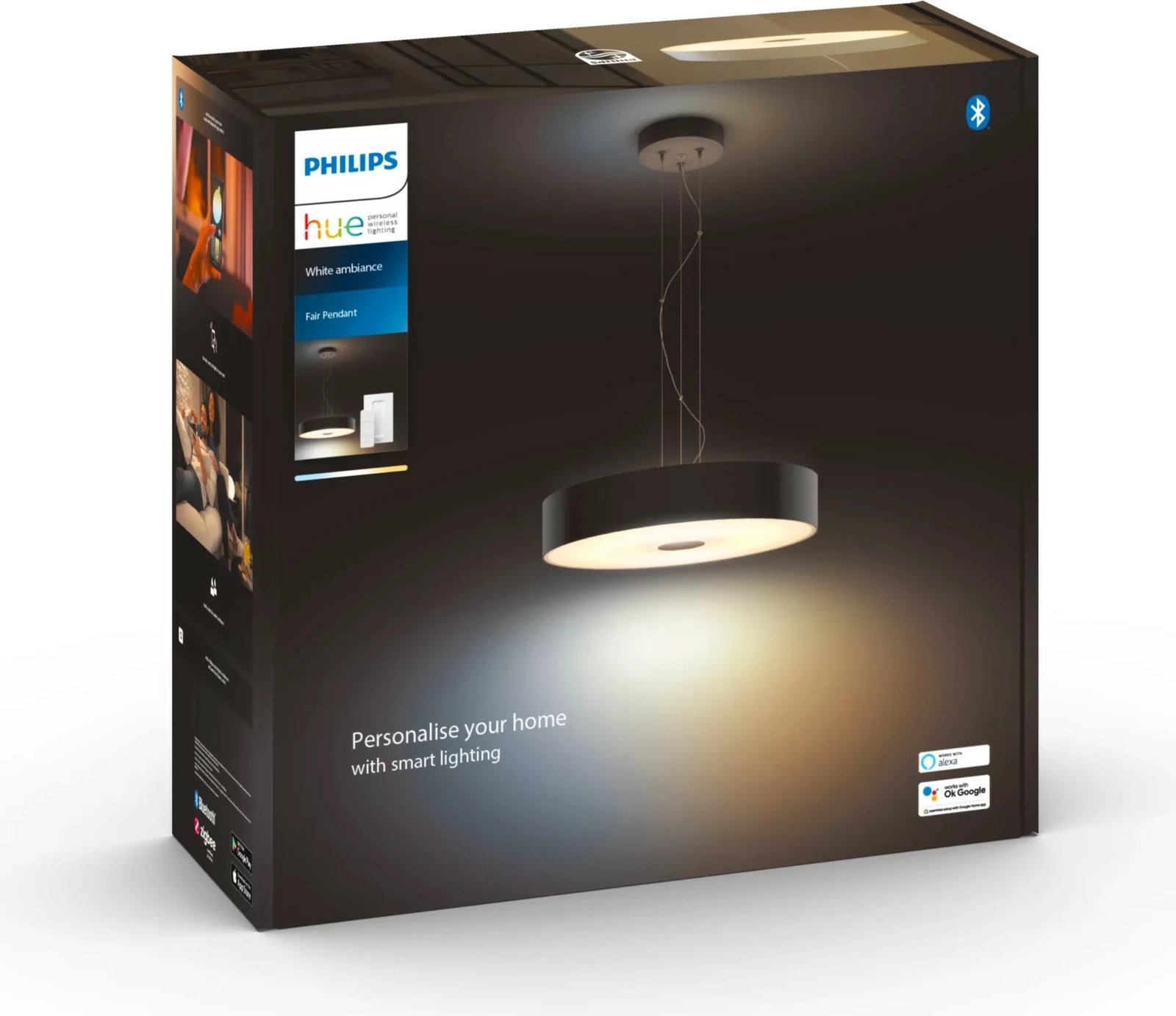 Llambadar smart Philips Hue Fair, LED, 25W, 3000lm, i zi