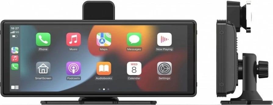 Ekran multimedial për veturë Maxcom MC01 me kamerë të përparme dhe të pasme, 9.3" HD IPS, i zi