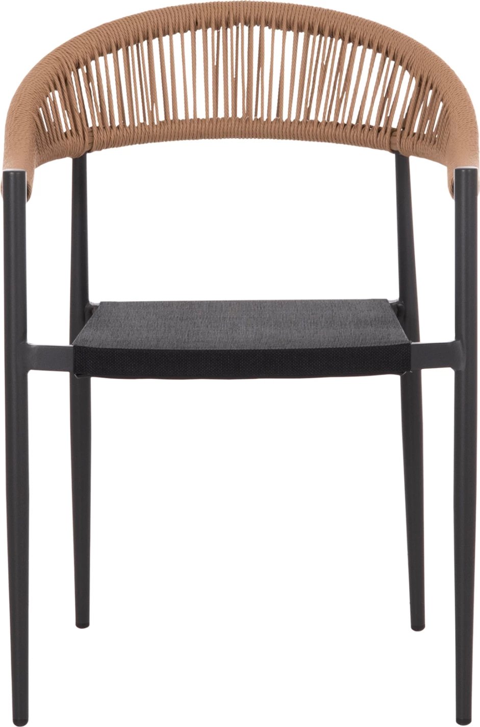 Karrige për tavolinë jashtë BERG FH6284.02 alumini & textilene ngjyrë gri e errët--P.E. rattan i përdredhur 55x56x79Hcm.