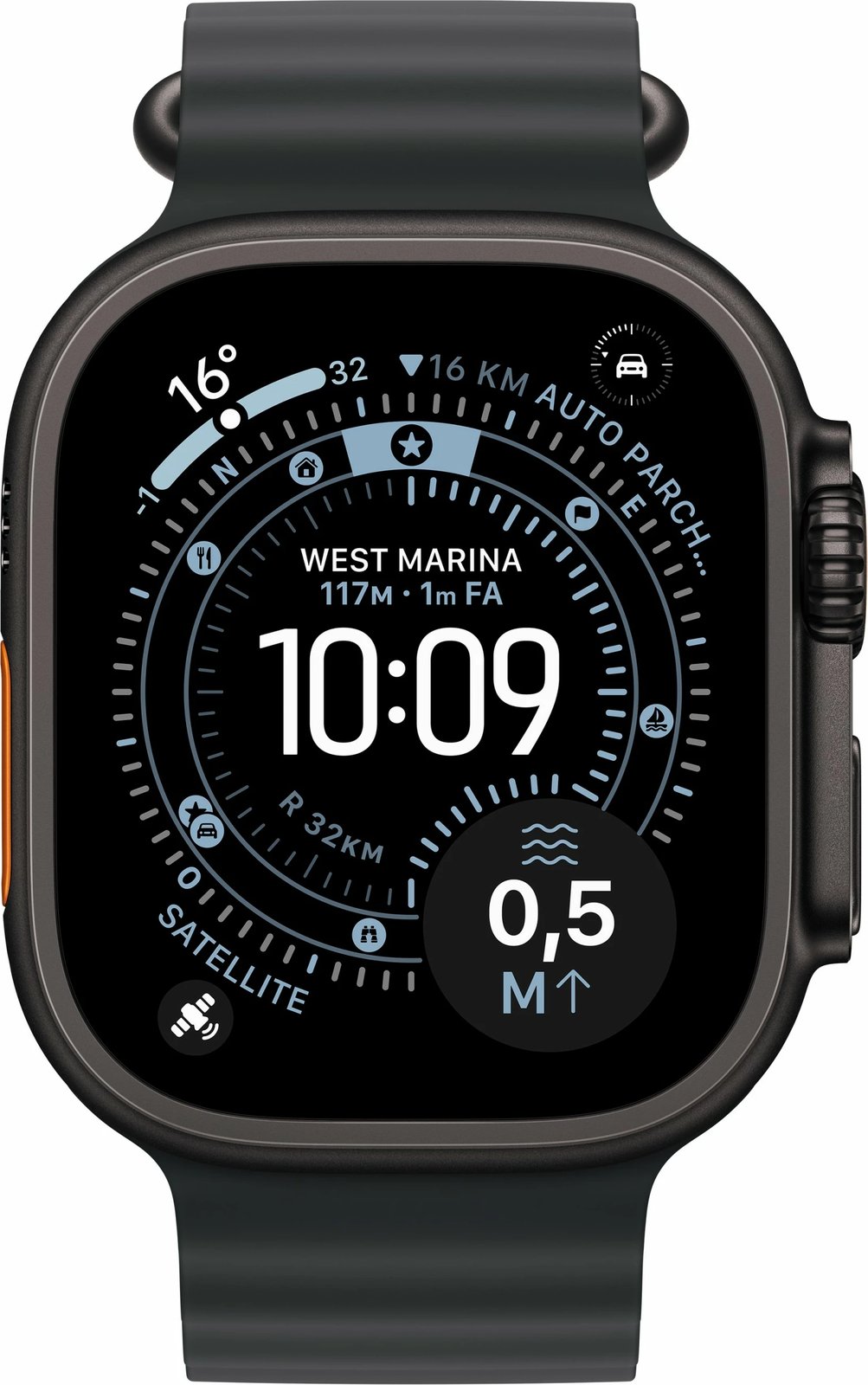 Smartwatch Apple Watch Ultra 3 Titanium Cellular 49mm, rrip Ocean i zi