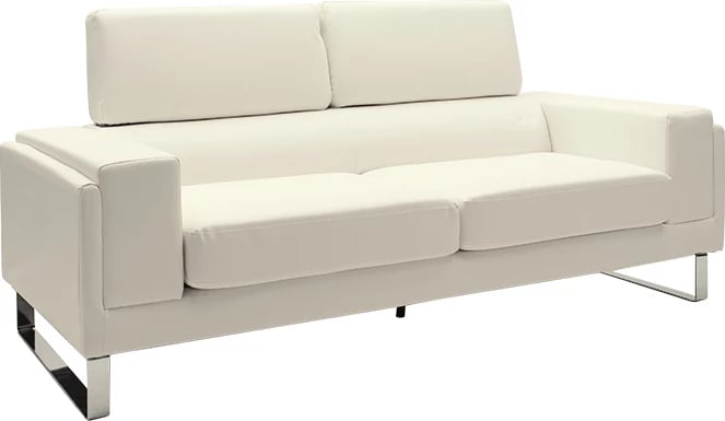 Divan treshe Shea PU, fildish-inox, 198x80x87cm