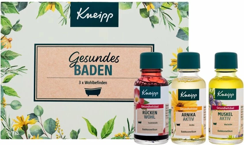 Set vajrash për banjo Kneipp Back Comfort, Arnica Active, Muscle Active 3x20ml