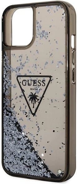 Mbështjellës Guess GUHCP14MLFCTPK për iPhone 14 Plus 6.7", Liquid Glitter Palm, i zi