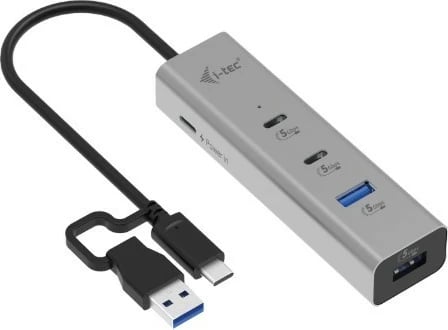 HUB metalik i-tec CAHUBMETAL2A2CPD, 2x USB-C, 2x USB-A, Power Delivery 85W, zi