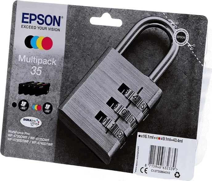 Kartush boje, Epson, 35 / C13T35864010, kapacitet total 43.4 ml, Black/Cyan/Magenta/Yellow, Multipack