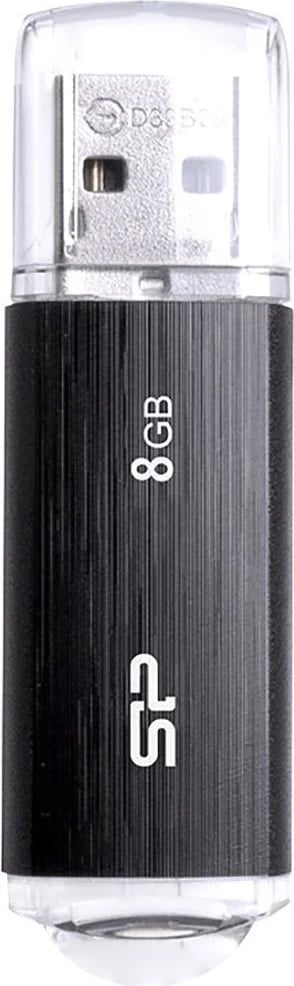 USB Silicon Power Ultima U02, 8 GB, USB 2.0, e zezë
