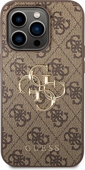 Mbështjellës Guess GUHCP15X4GMGBR për iPhone 15 Pro Max 6.7", 4G Big Metal Logo, Kafe