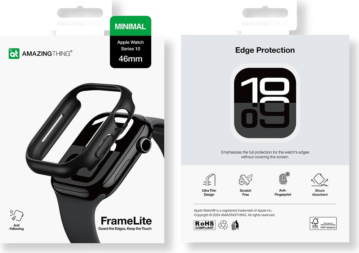 Mbështjellës AmazingThing Minimal për Apple Watch 46mm, zi