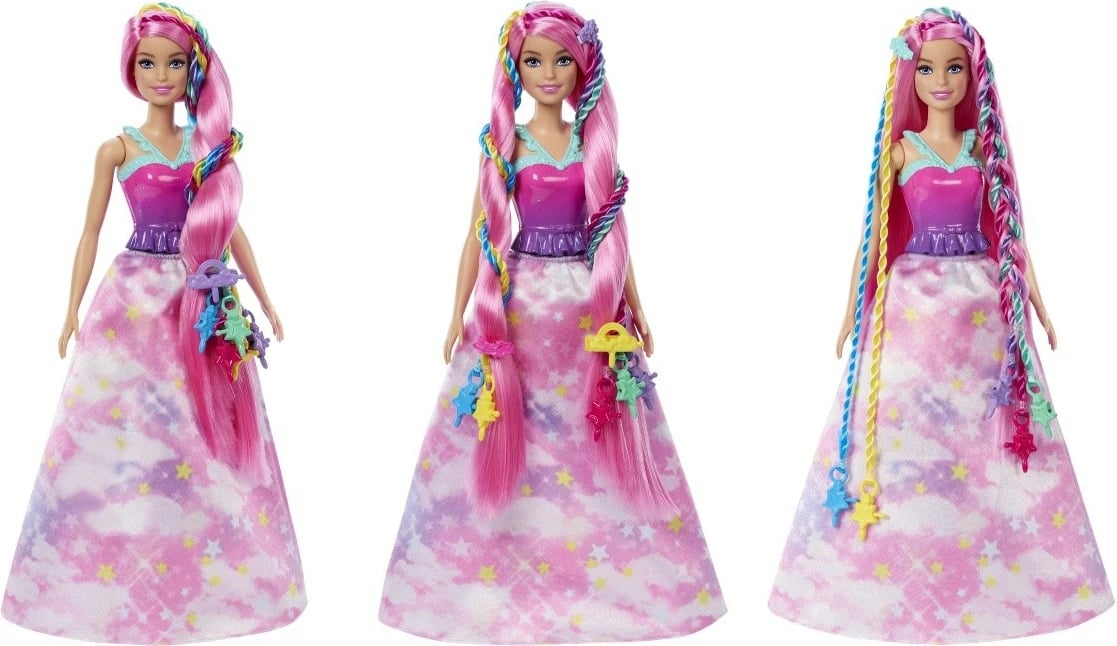 Kukull Barbie Dreamtopia Princess me kaçurrela, Mattel JCW55, me aksesorë, shumëngjyrëshe