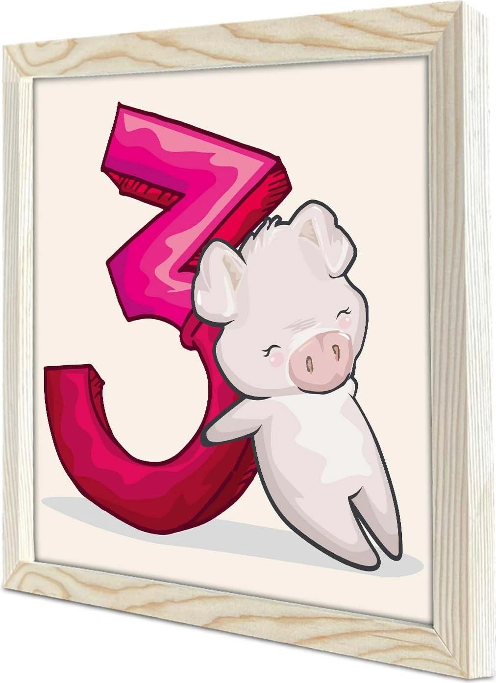 Pikturë dekorative me kornizë, MDF, Wallity, rozë dhe e bardhë, 33x33cm