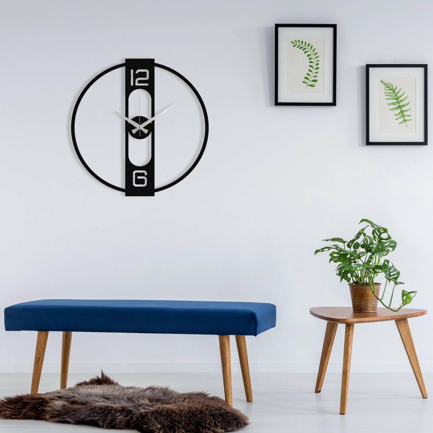 Orë muri dekorative metalike Wallity, Enzo, e zezë, 48x48cm