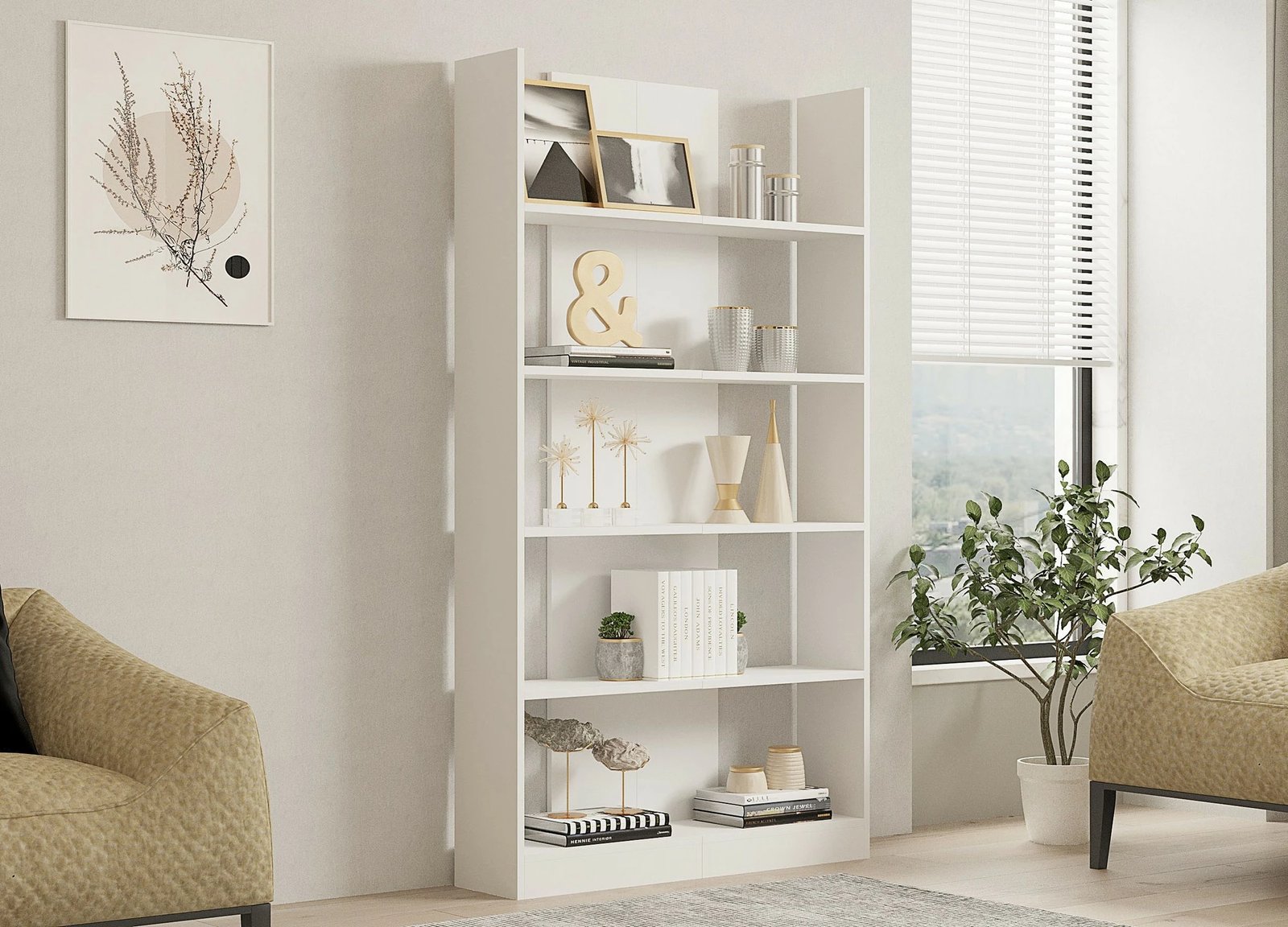 Raft librash Hanah Home, İkiz, i bardhë