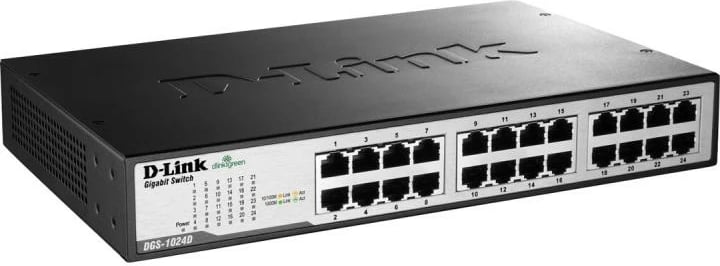 Switch D-Link DGS-1024D 24 porta Gigabit, desktop/rack 19, i pamenaxhuar