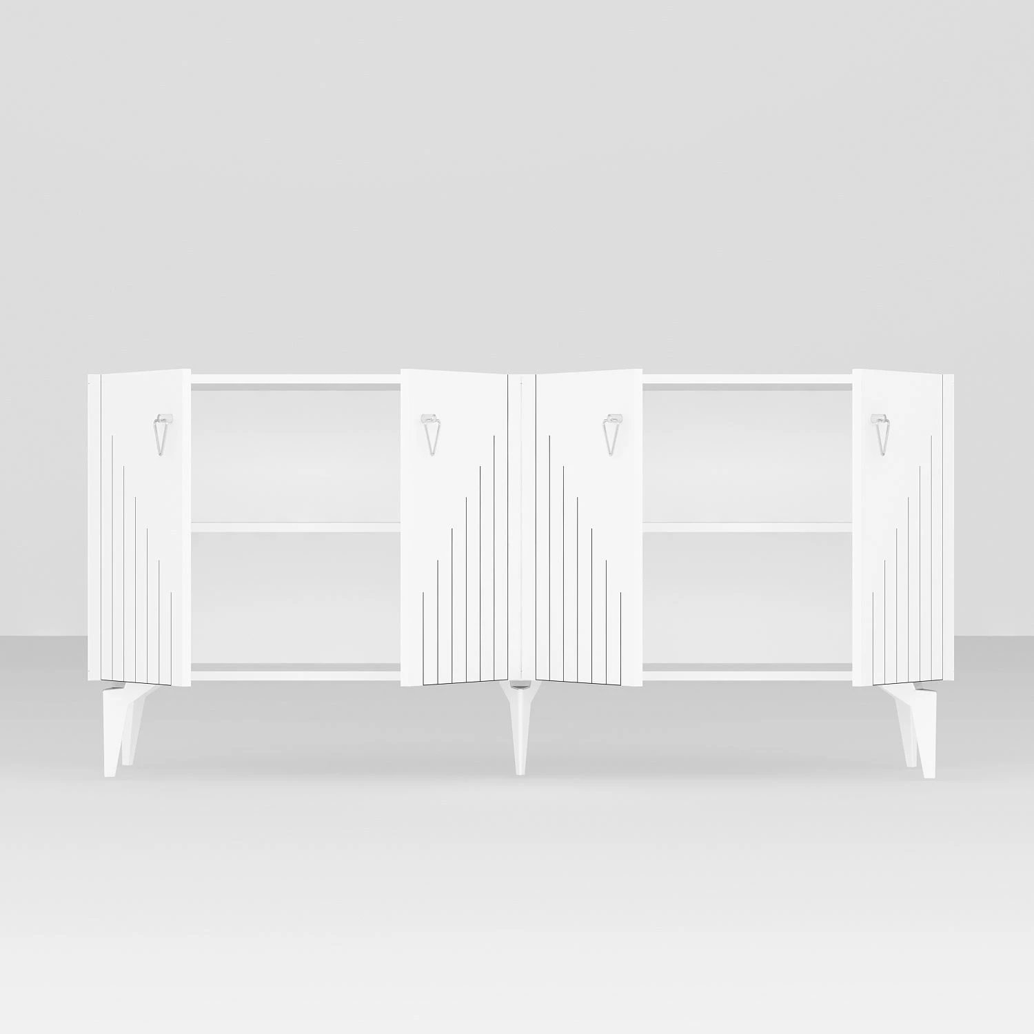 Konsolë Skye Decor, e bardhë, argjend