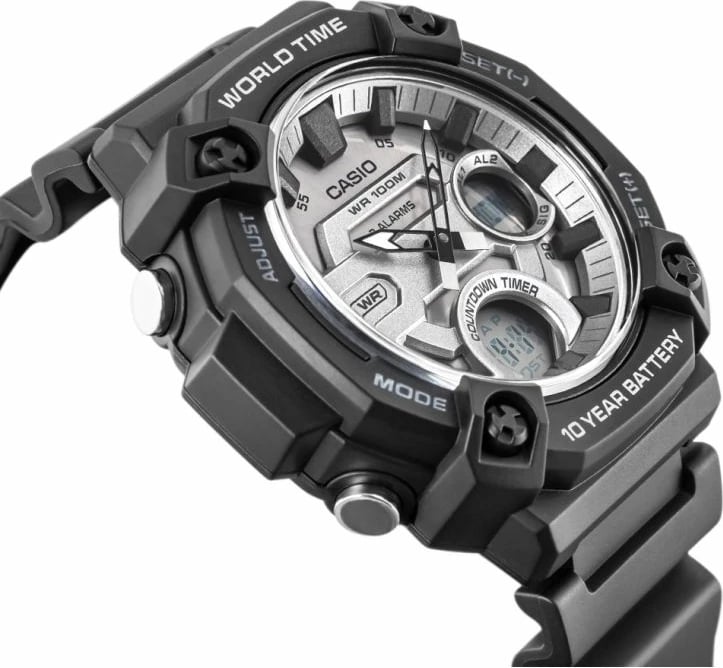 Orë dore për meshkuj CASIO, e zezë