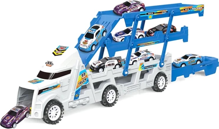 Kamioni i Lidhur Me Makina Lodë Për Fëmijë