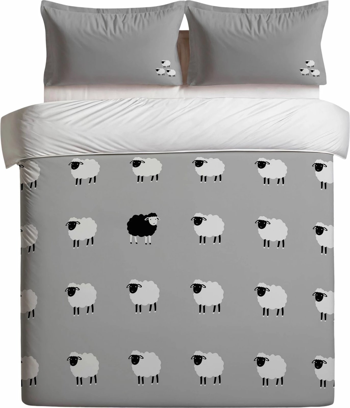 Set mbulesë për jorgan Super King, ngjyrë gri, The Black Sheep, L'Essentiel Linge de Maison