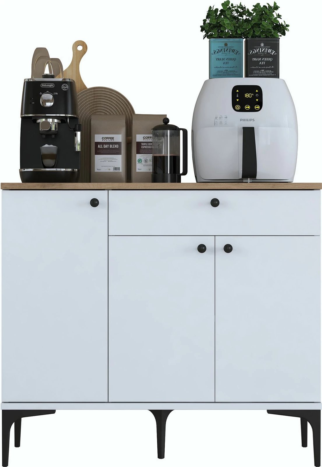 Stendë për kafe Skye Decor, JE194 - 3803, ngjyrë arrë dhe e bardhë