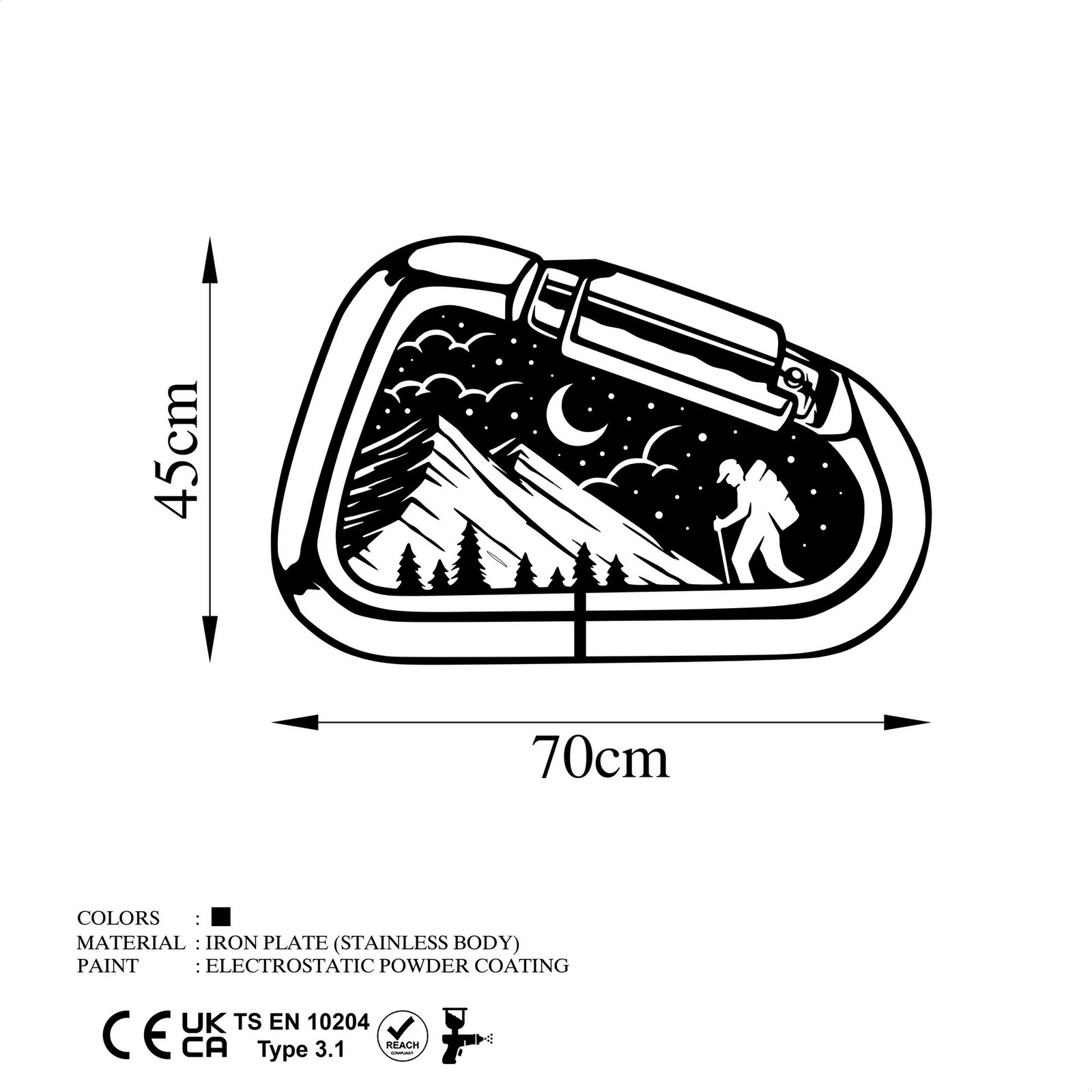Aksesor dekorativ metalik për mur, Wallity, Camp Life