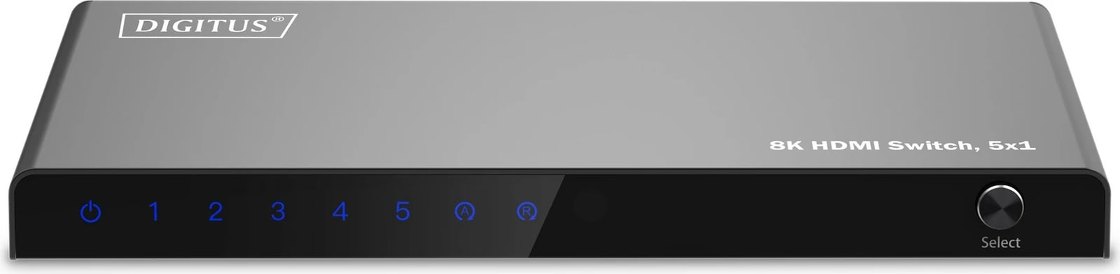 Switch HDMI Digitus 8K, 5x1, HDMI, USB Type-C, Metal, Ngjyrë e zezë