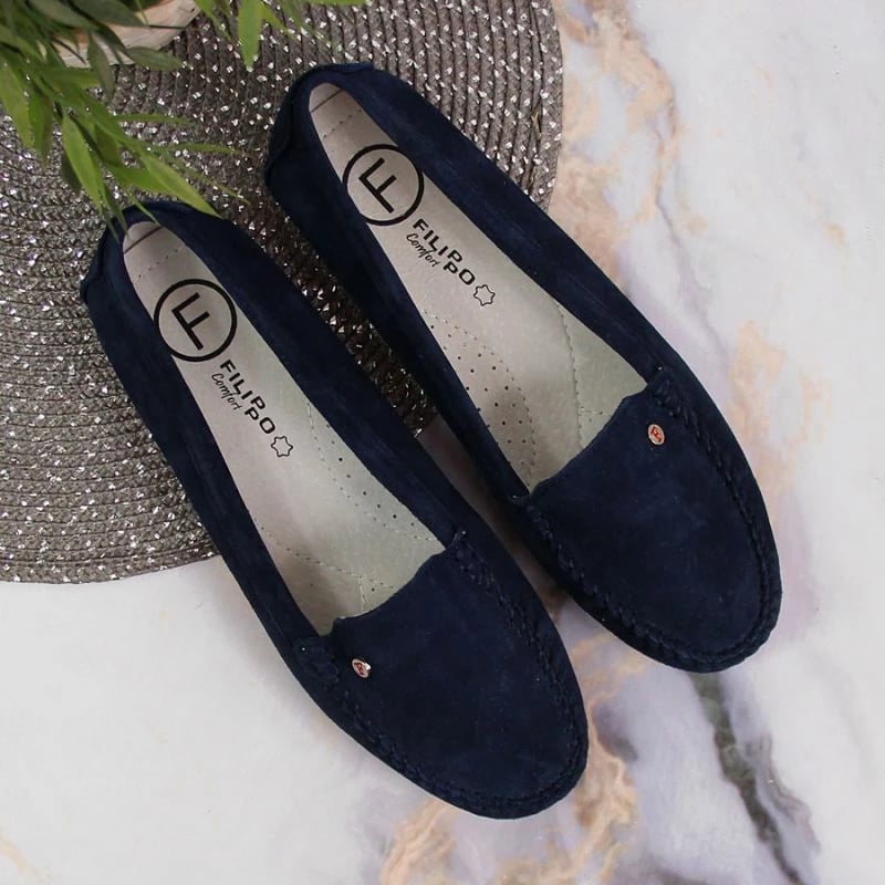 Atlete prej lëkure suede Filippo për femra, blu marine