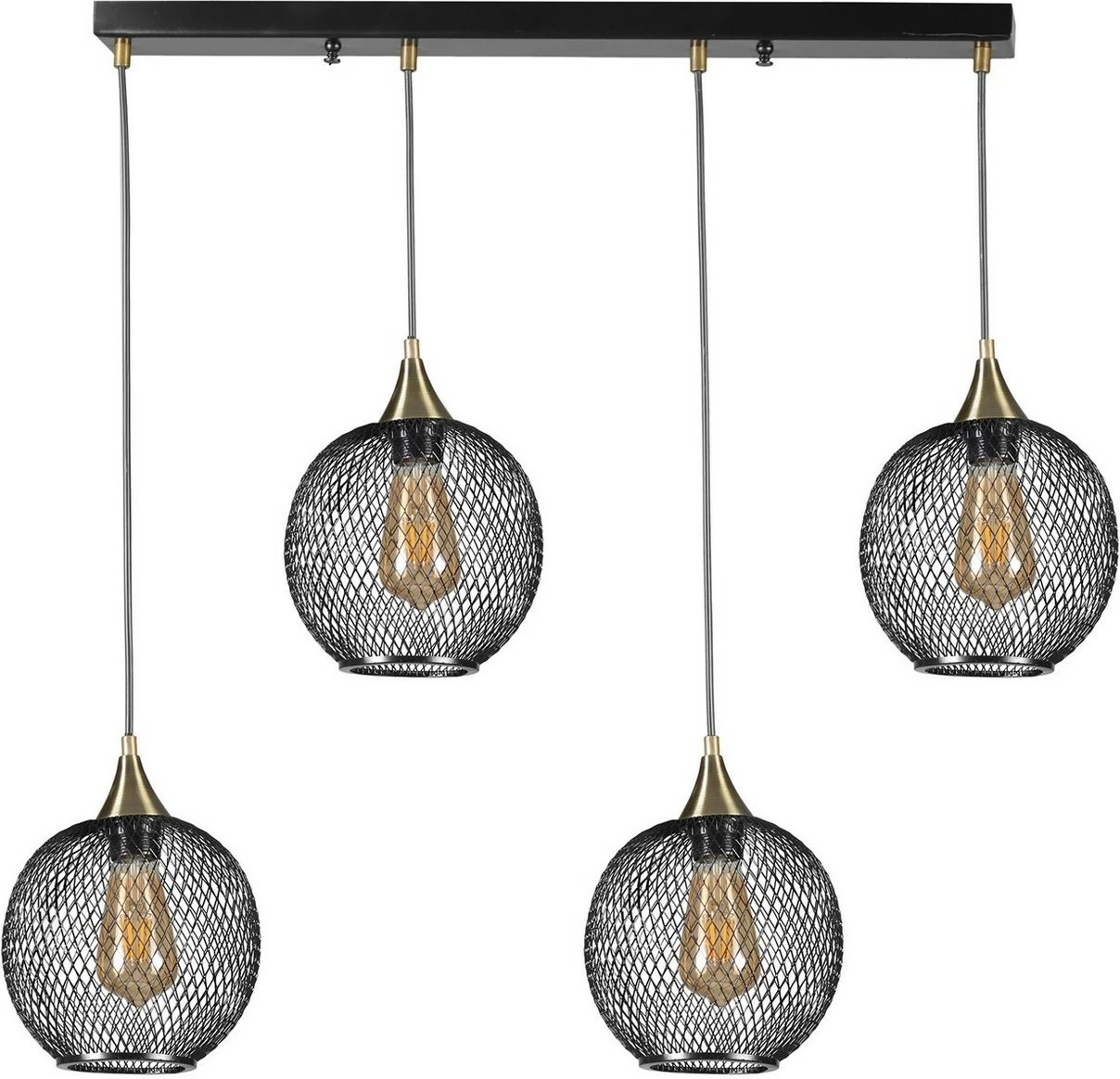 Llambadar Opviq Jupiter 8721-6, metalik, ngjyrë e zezë