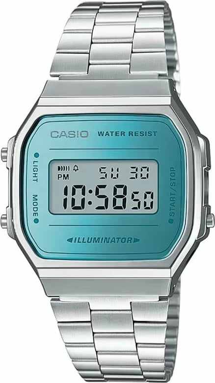 Orë dore për meshkuj Casio, vintage, argjend