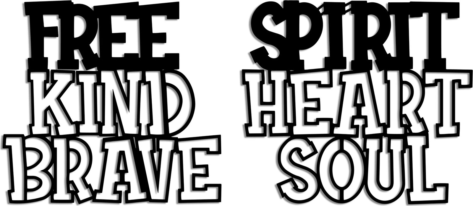 Aksesor dekorativ metalik për mur, Wallity, zemër e guximshme, shpirt i lirë