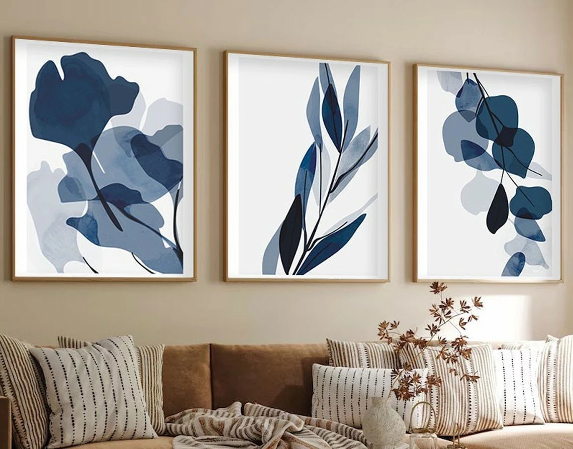 Pikturë dekorative me kornizë, MDF, set prej 3 copash, Wallity Huhu207, 50x70cm