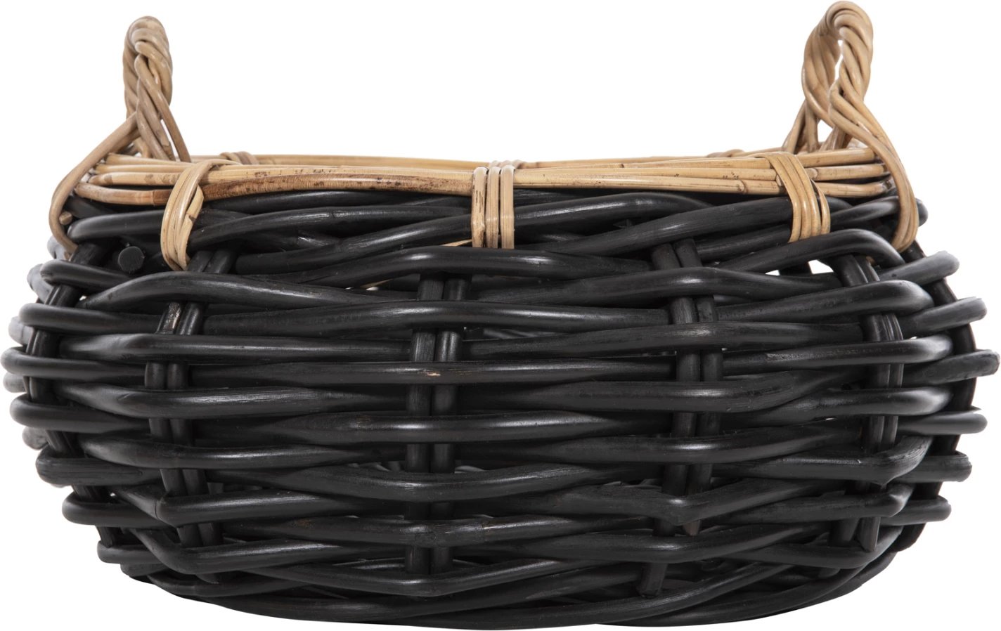 Shportë dyshemeje POTTS FH4378 CL rattan, ngjyrë zezë & natyrale, Φ62x36H cm