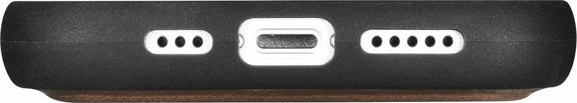 Mbështjellës iCarer Oil Wax Wallet 2in1 për iPhone 14, lëkurë natyrale, Anti-RFID, Kafe