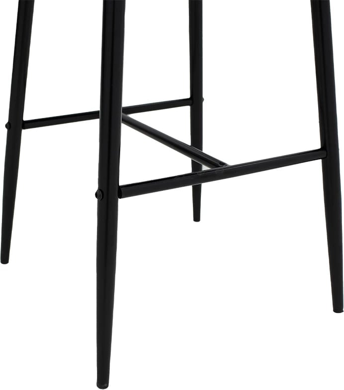 Karrige për bar Patrin, këmbë metalike të zeza, kadife e zezë