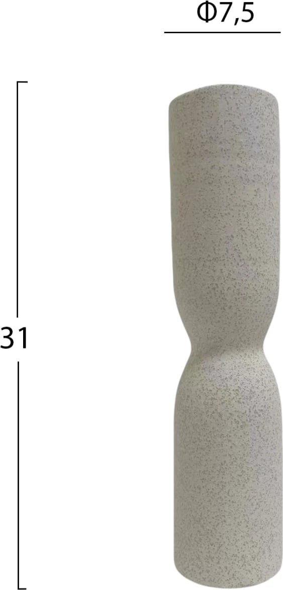 Dekor qeramike për tavolinë, skepter, FH4615.01, ngjyrë e bardhë e zbehtë me kristalizim, Φ7.5x31H cm Dekor qeramike për tavolinë, skepter, FH4615.01, ngjyrë e bardhë e zbehtë me kristalizim, Φ7.5x31H cm