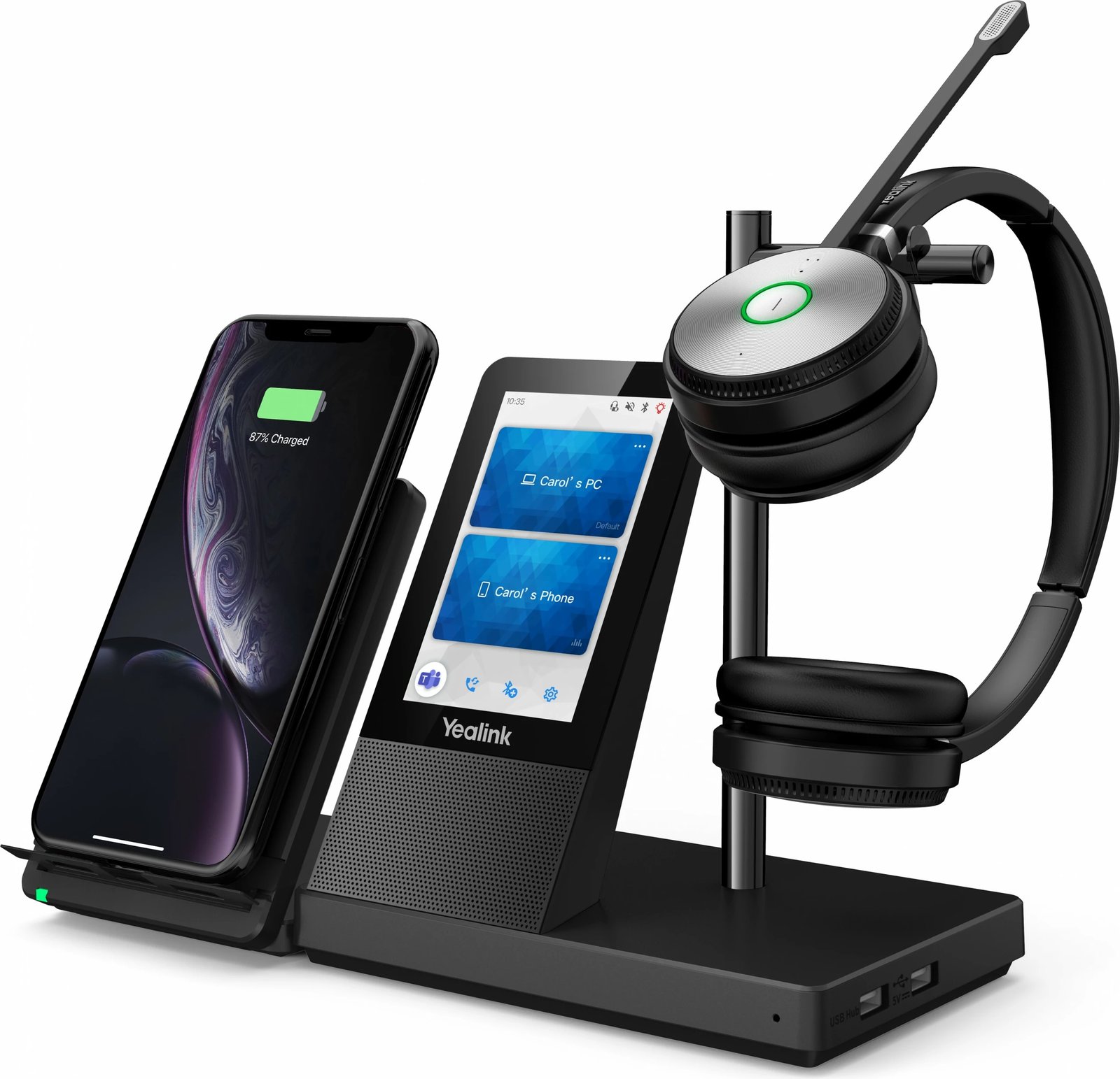 Kufje pa tela Yealink WH66 Dual UC-DECT, Zyrë/Qendra thirrjesh, e zezë Kufje pa tela Yealink WH66 Dual UC-DECT, Zyrë/Qendra thirrjesh, e zezë