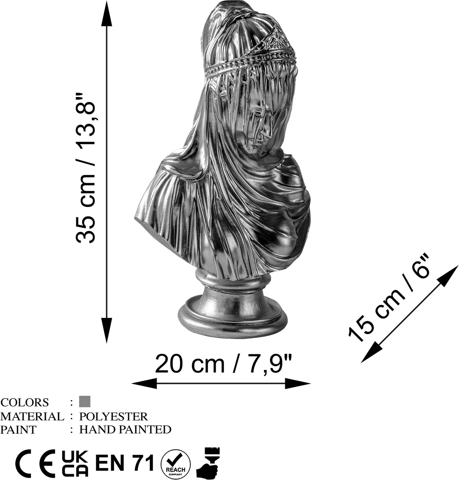 Objekt dekorativ Aberto Design, Yak-038-B, ngjyrë argjendi Objekt dekorativ Aberto Design, Yak-038-B, ngjyrë argjendi