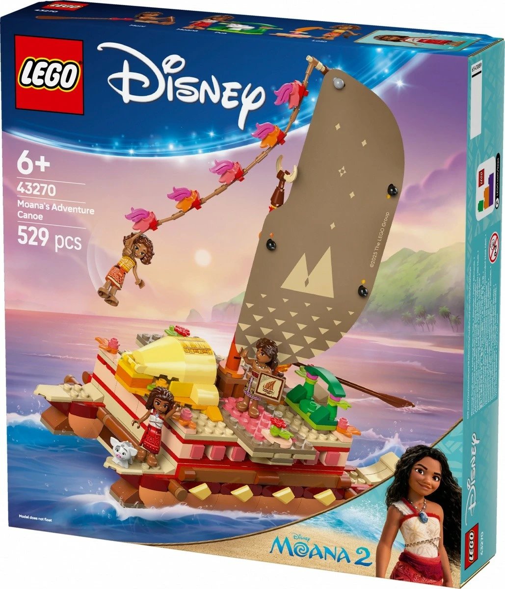 Set LEGO Disney Vaiana's Kayak Adventure 43270, 529 pjesë, për fëmijë