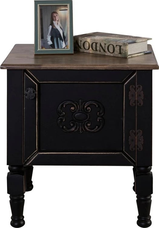 Komodinë nate Hanah Home, Ada, ngjyrë e zezë