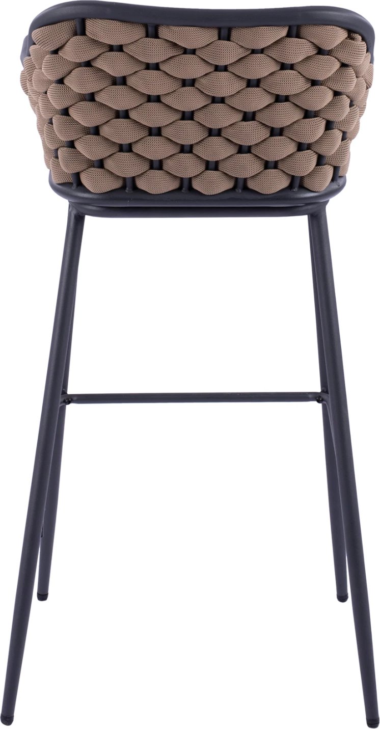 Karrige për bar me kornizë metalike dhe litar thurje bezhë FH5715 54x54x103cm