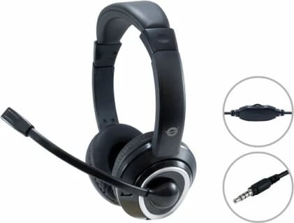 Kufje Conceptronic Headset Klinke Mikro, kabllo 2m, e zezë
