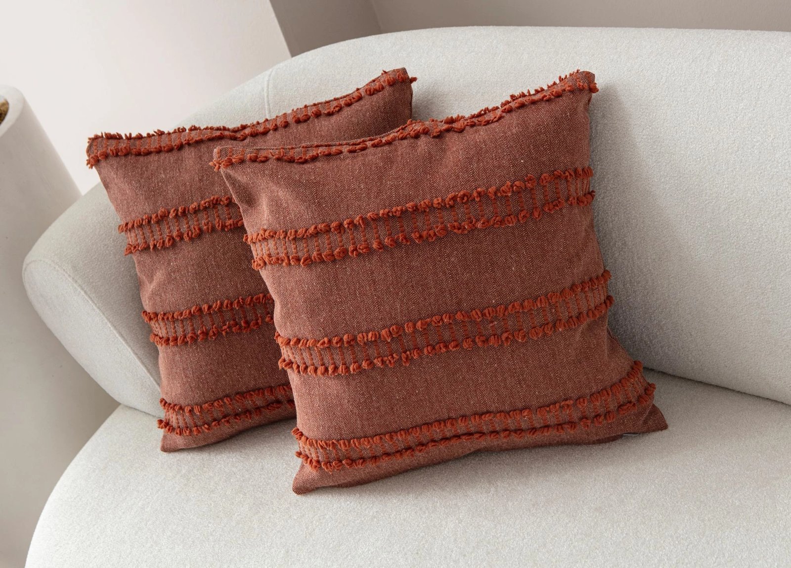 Set mbulesash për jastëk (2 copë), Evila Originals, Tuffet, ngjyrë e kuqe qeramike v2