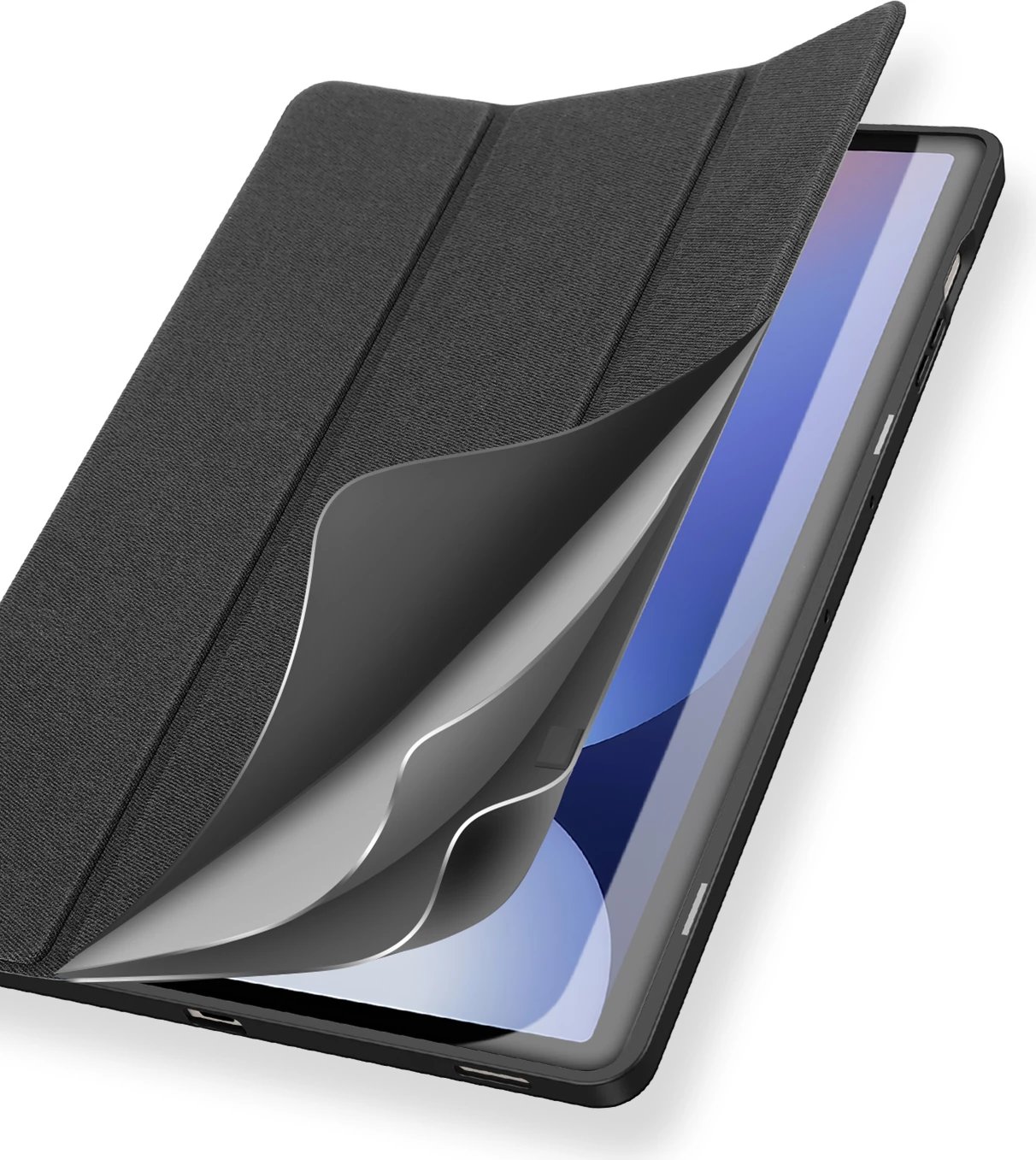 Mbështjellës tablet Dux Ducis Domo për Samsung Galaxy Tab S10+, S9+, S9 FE+, ECO lëkurë PU, me stand dhe kapak, e zezë