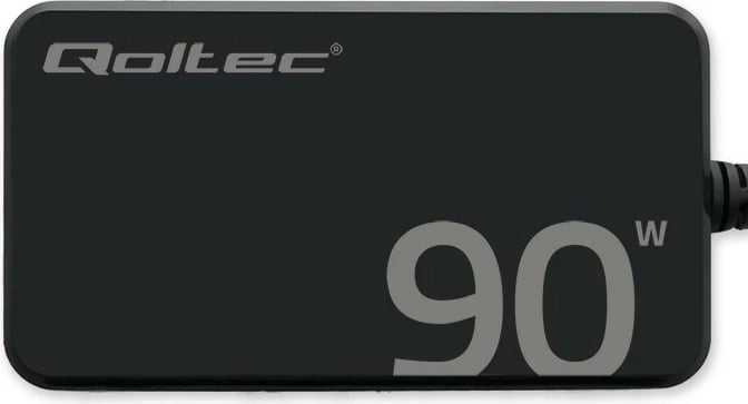 Karikues muri Qoltec 52422, 90W GaN, USB-C 3.1, me kabllo, i zi